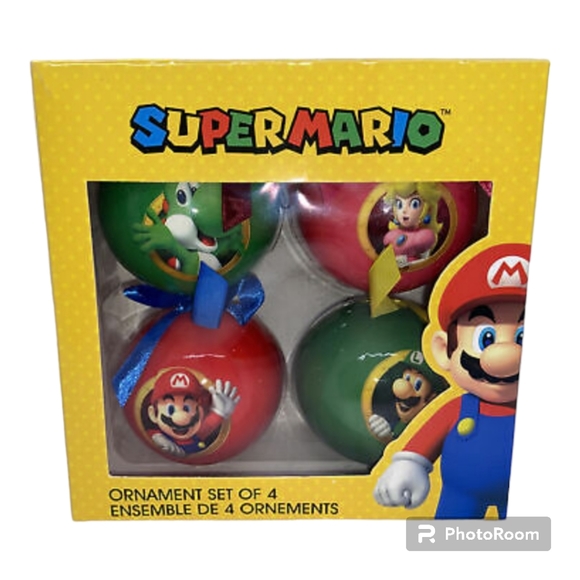 Set of 4 Super Mario Christmas Ornaments - Official Nintendo - New - Picture 2 of 10